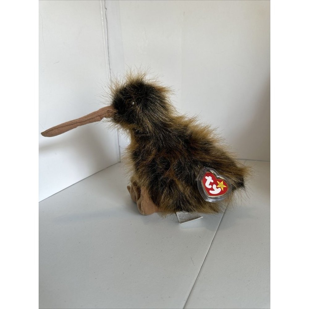 TY Original Beanie Buddy 1998 Beak The Kiwi Bird With Tag Hand Made Korea